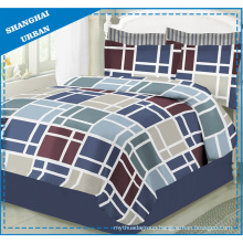 Colorblock Plaid Printed Polyester Patchwork Quilt